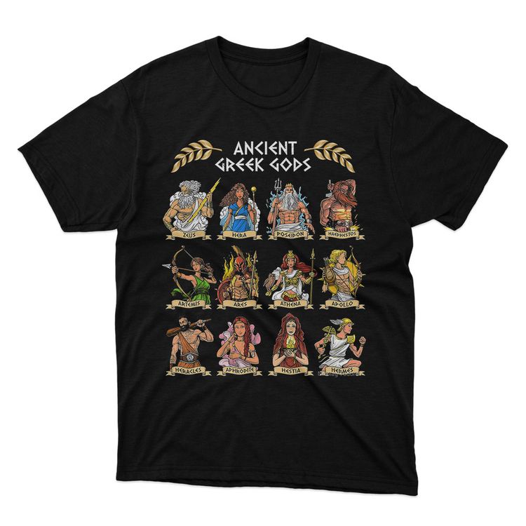 Fan Made Fits Greek Mythology Black Gods T-Shirt image 1