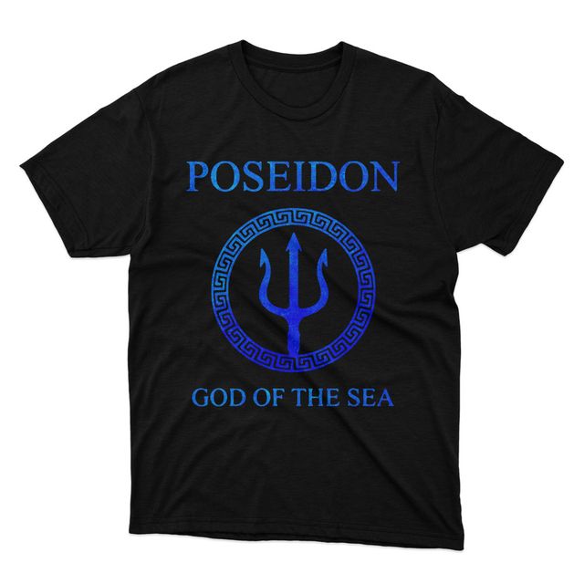Fan Made Fits Greek Mythology Black Poseidon T-Shirt