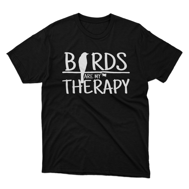 Fan Made Fits Birds Are My Therapy Black T-Shirt