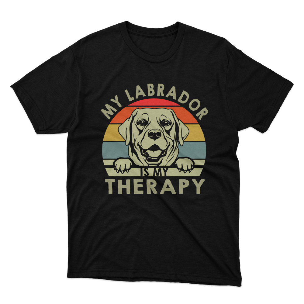 Fan Made Fits My Labrador Is My Therapy Black T-Shirt image 1