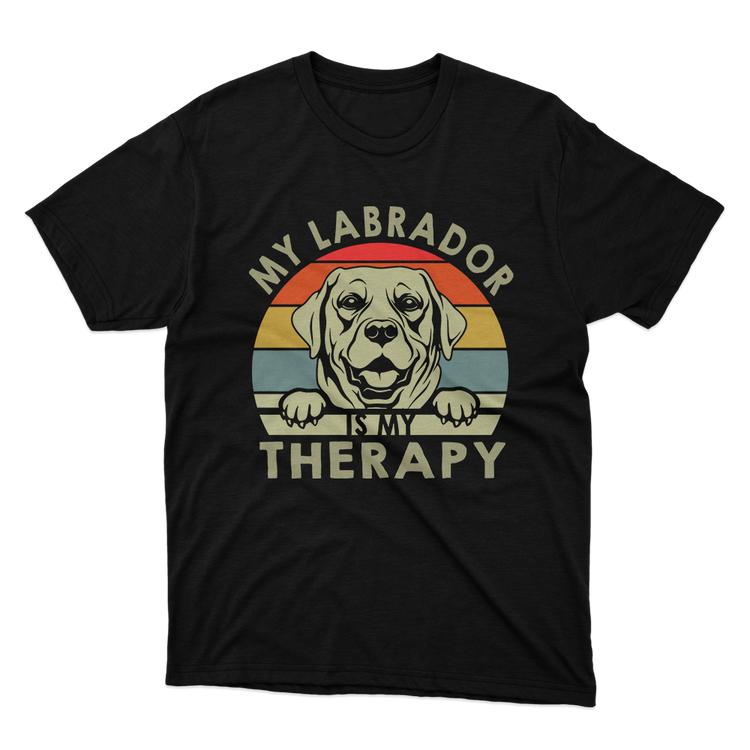 Fan Made Fits My Labrador Is My Therapy Black T-Shirt image 1