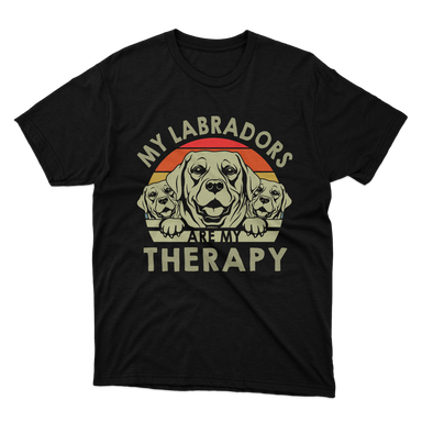 Fan Made Fits My Labradors Are My Therapy Black T-Shirt