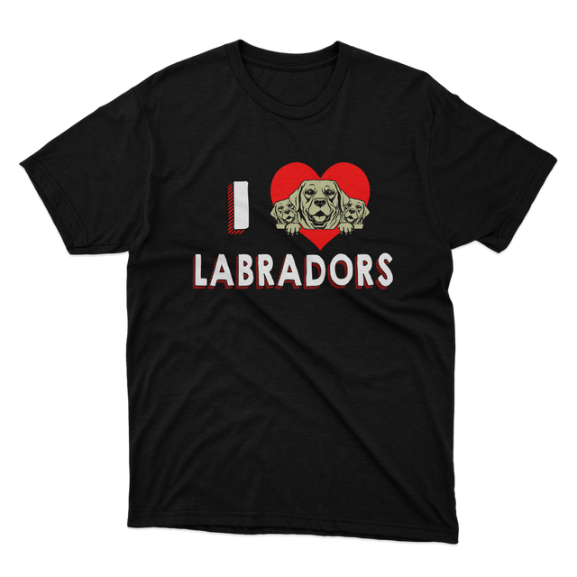 Fan Made Fits I Love Labradors Black T-Shirt