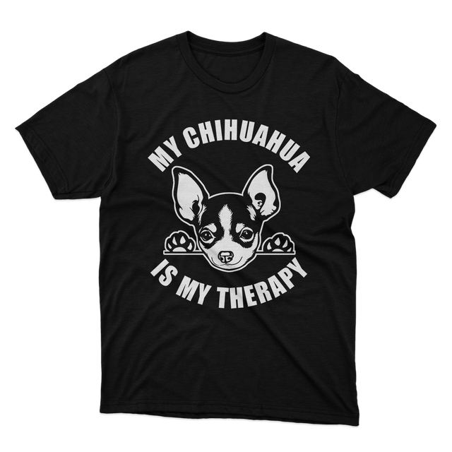 Fan Made Fits My Chihuahua Is My Therapy Black T-Shirt