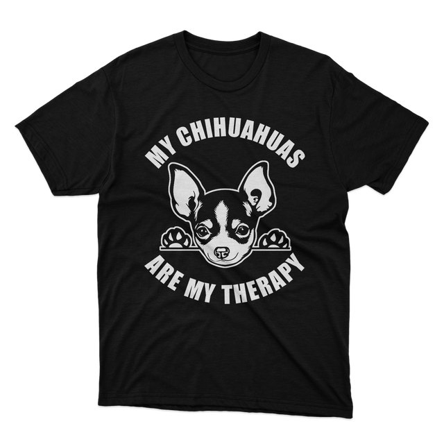 Fan Made Fits My Chihuahuas Are My Therapy Black T-Shirt