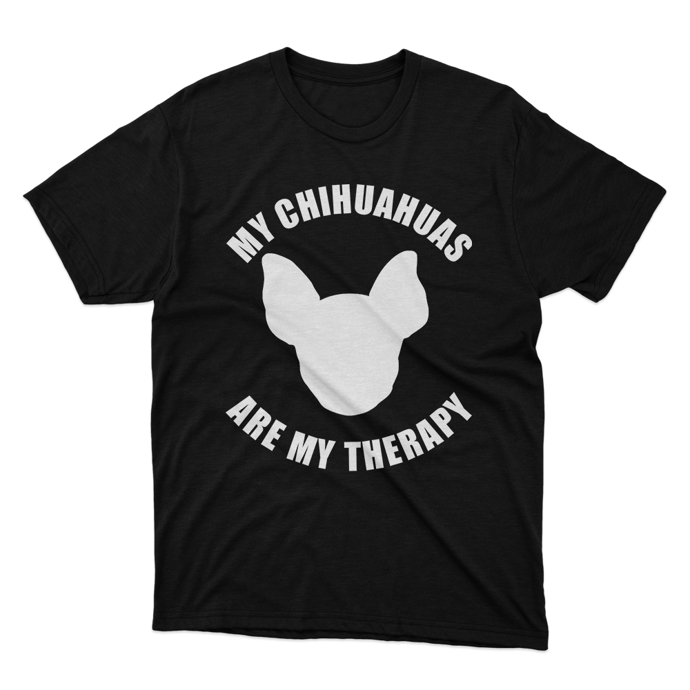 Fan Made Fits My Chihuahuas Are My Therapy Black T-Shirt image 1