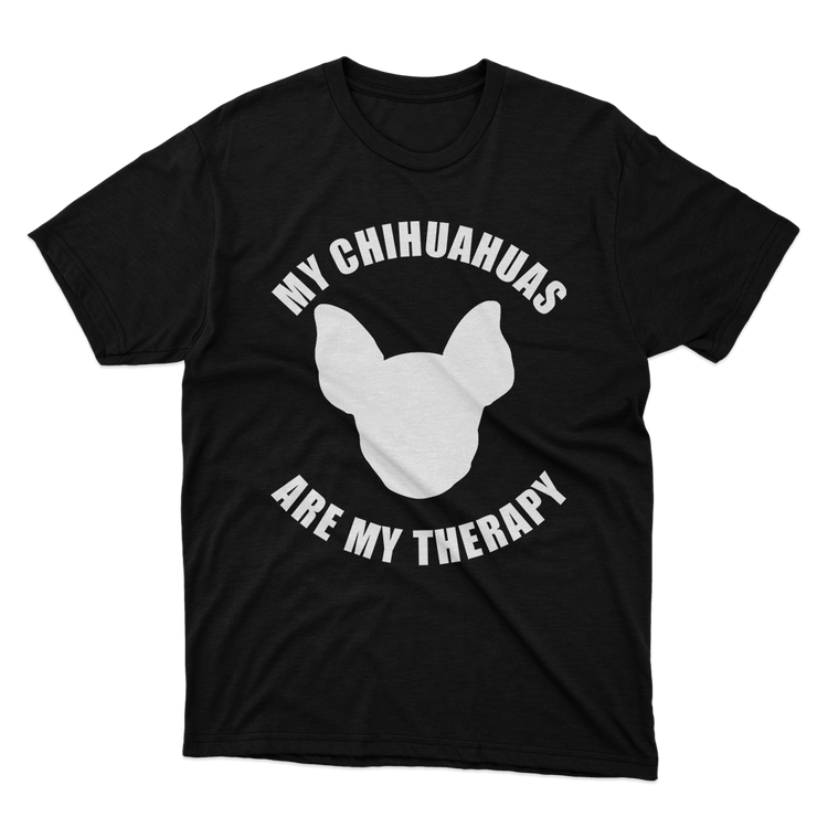 Fan Made Fits My Chihuahuas Are My Therapy Black T-Shirt image 1
