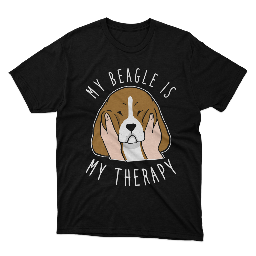 Fan Made Fits My Beagle Is My Therapy Black T-Shirt image 1
