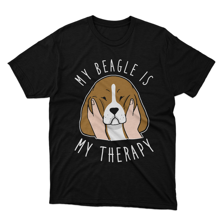 Fan Made Fits My Beagle Is My Therapy Black T-Shirt image 1