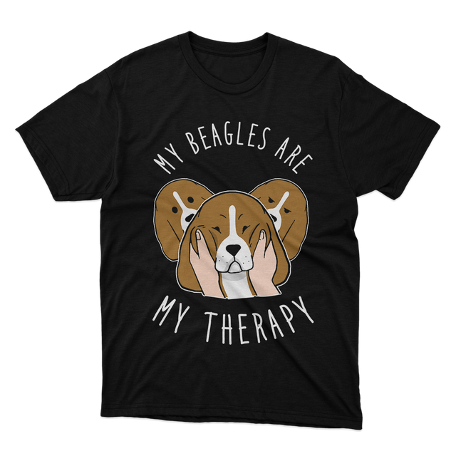 Fan Made Fits My Beagles Are My Therapy Black T-Shirt