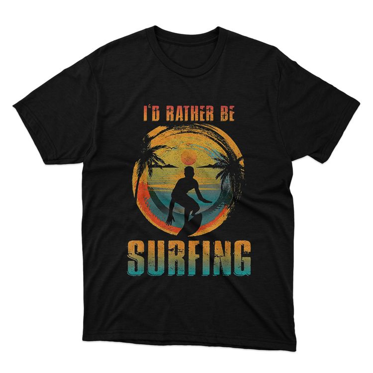 Fan Made Fits Surfing 3 Black Rather T-Shirt image 1