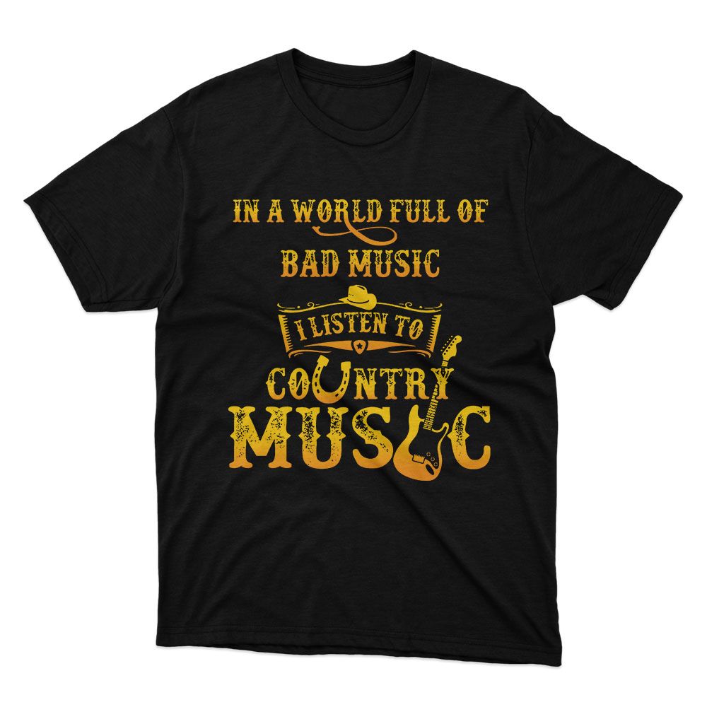 Fan Made Fits Classic Country Music Black Listen T-Shirt image 1