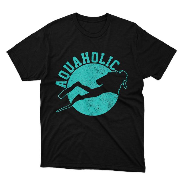 Fan Made Fits Scuba Diving 2 Black Aquaholic T-Shirt