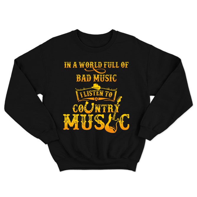 Fan Made Fits Classic Country Music Black Listen Sweatshirt image 1