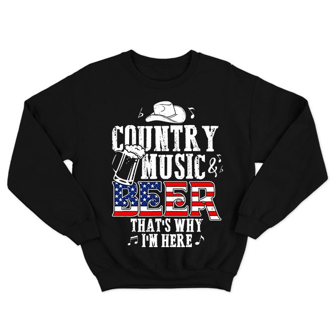 Fan Made Fits Country Music 6 Black Beer Sweatshirt image 1