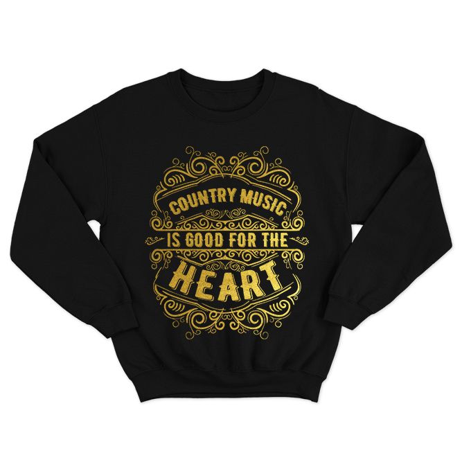Fan Made Fits Country Music 6 Black Heart Sweatshirt image 1