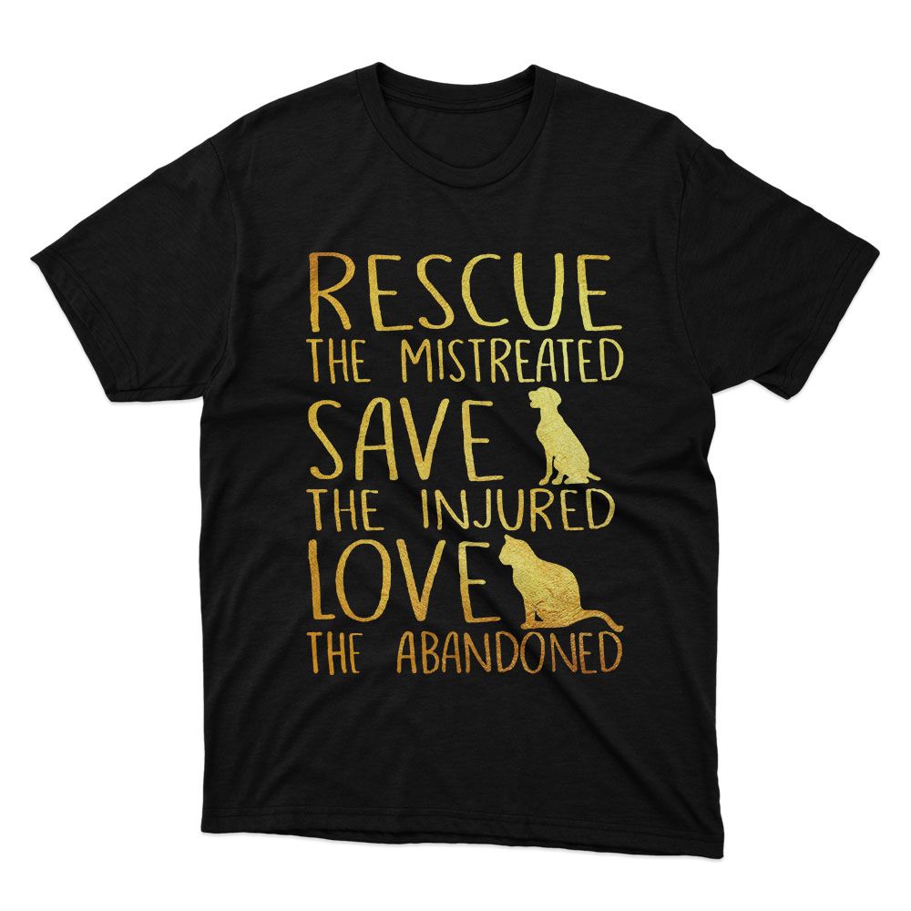 Fan Made Fits Animal Lovers Black Rescue T-Shirt image 1