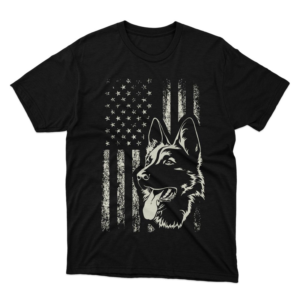 Fan Made Fits German Shepherd 3 Black Flag T-Shirt image 1