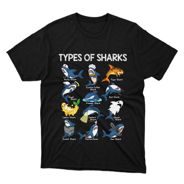 Fan Made Fits Sharks Black Types T-Shirt