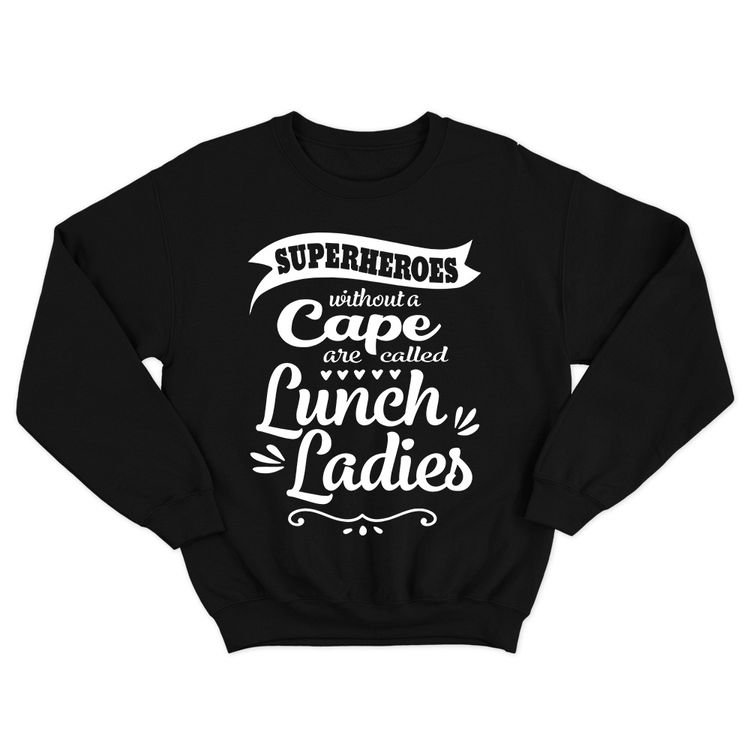 Fan Made Fits Lunch Ladies Black Superheroes Sweatshirt image 1