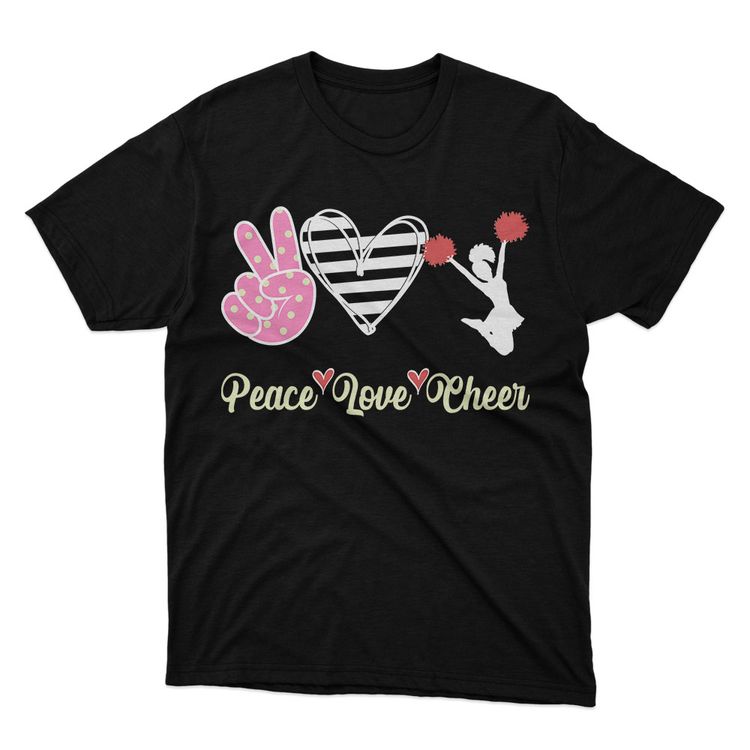 Fan Made Fits Cheerleading Black Peace T-Shirt image 1
