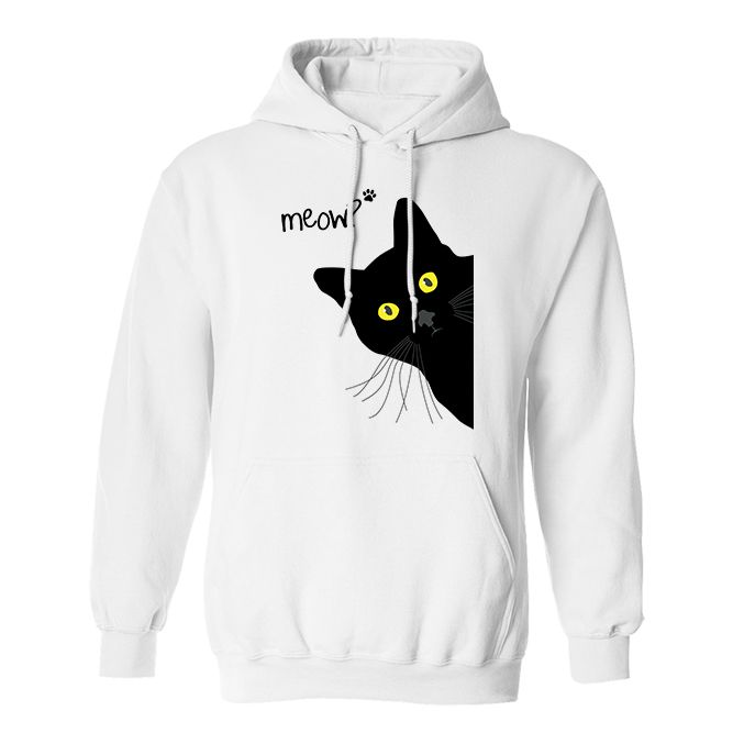 Fan Made Fits Black Cats White Meow Hoodie image 1