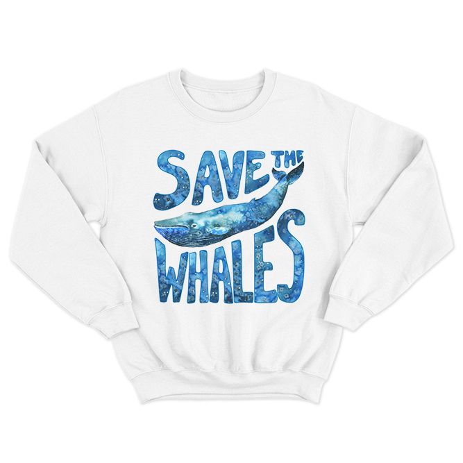 Fan Made Fits Whales White Save Sweatshirt image 1