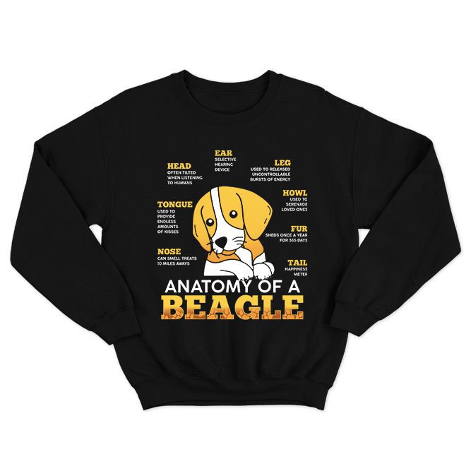 Fan Made Fits Beagles Black Anatomy Sweatshirt image 1