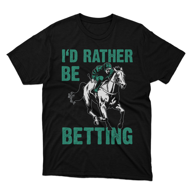 Fan Made Fits Horse Racing 4 Black Betting T-Shirt image 1