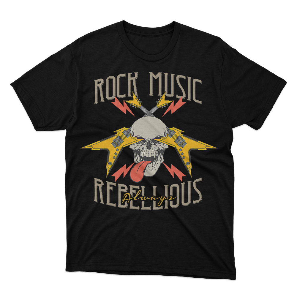 Fan Made Fits Rockmusicgen Black Rebellious T-Shirt image 1