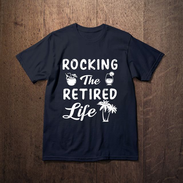Fan Made Fits Retirement Black Rocking T-Shirt New
