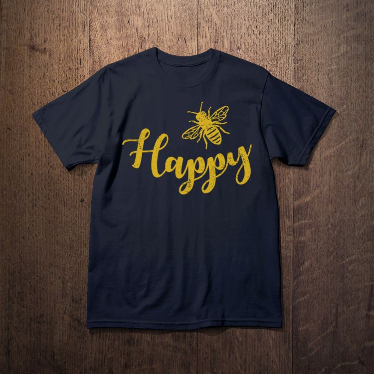 Fan Made Fits Bees Black Happy T-Shirt image 1