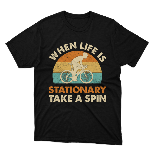Fan Made Fits Cycling3 Black Stationary T-Shirt
