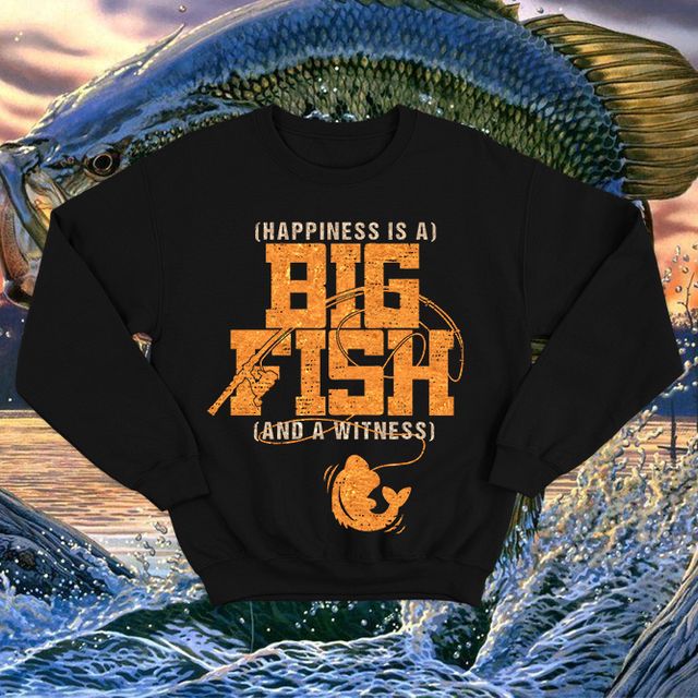 Fishing Black Big Sweatshirt